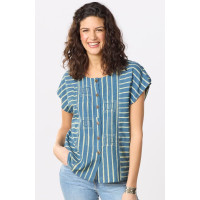 Rishi Cap Sleeve Boxy Top - Deep sea