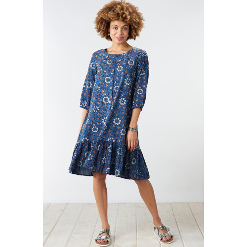 Komal Dress - Indigo/Madder
