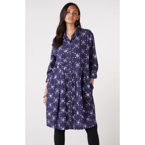 Rajni Drop Waist Shirtdress - Starlight