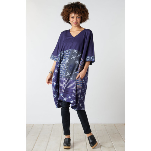Irla Mixed Media V-Neck Kaftan Dress - Starlight/Multi