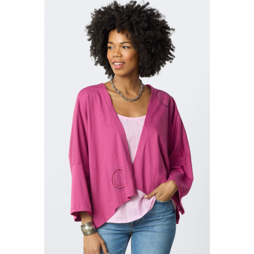 Neeta Cotton Jersey Jacket - Berry