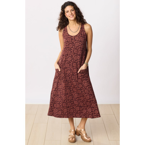 Supriya Jersey A-line Midi Tank Dress - Redwood