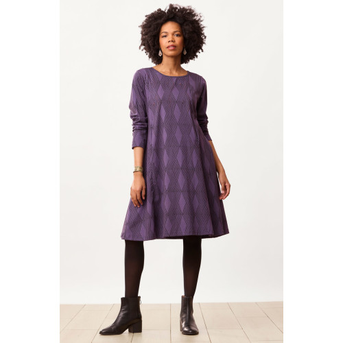 Mansi Scoop-Neck Organic Cotton Jersey Dress - Aubergine