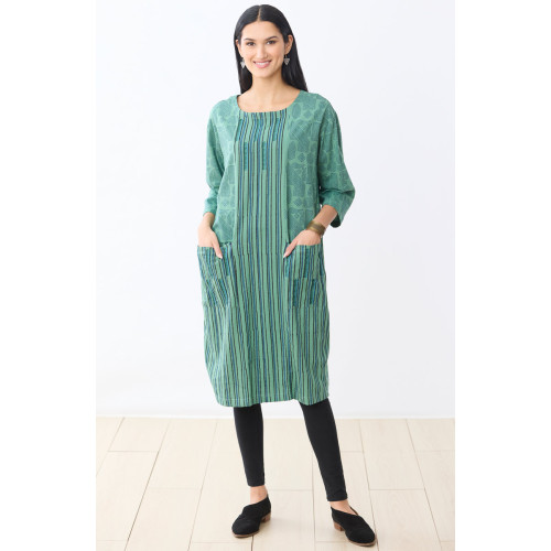 Nimisha Pull-Over Organic Cotton Jersey Dress - Rainforest green