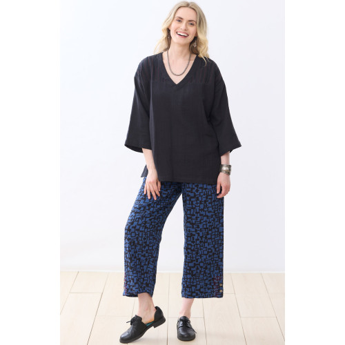 Kesari Pull-On Crop Pant - Marine/Black