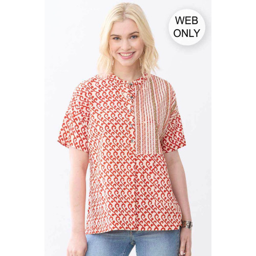 Jahnvi Tunic - Vermilion
