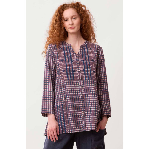Shaily Button-Down Kurta - Smoky lavender